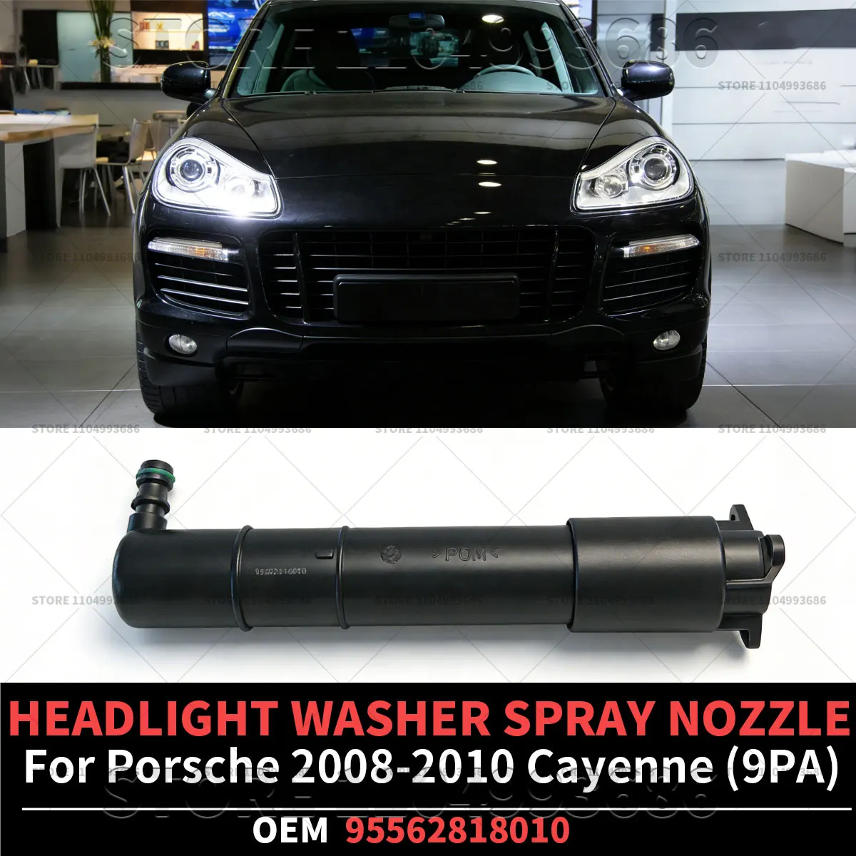 

For Porsche 2008 2009 2010 Cayenne GTS S Turbo S (9PA) HEADLIGHT WASHER SPRAY NOZZLE OEM 95562818010 95562816210