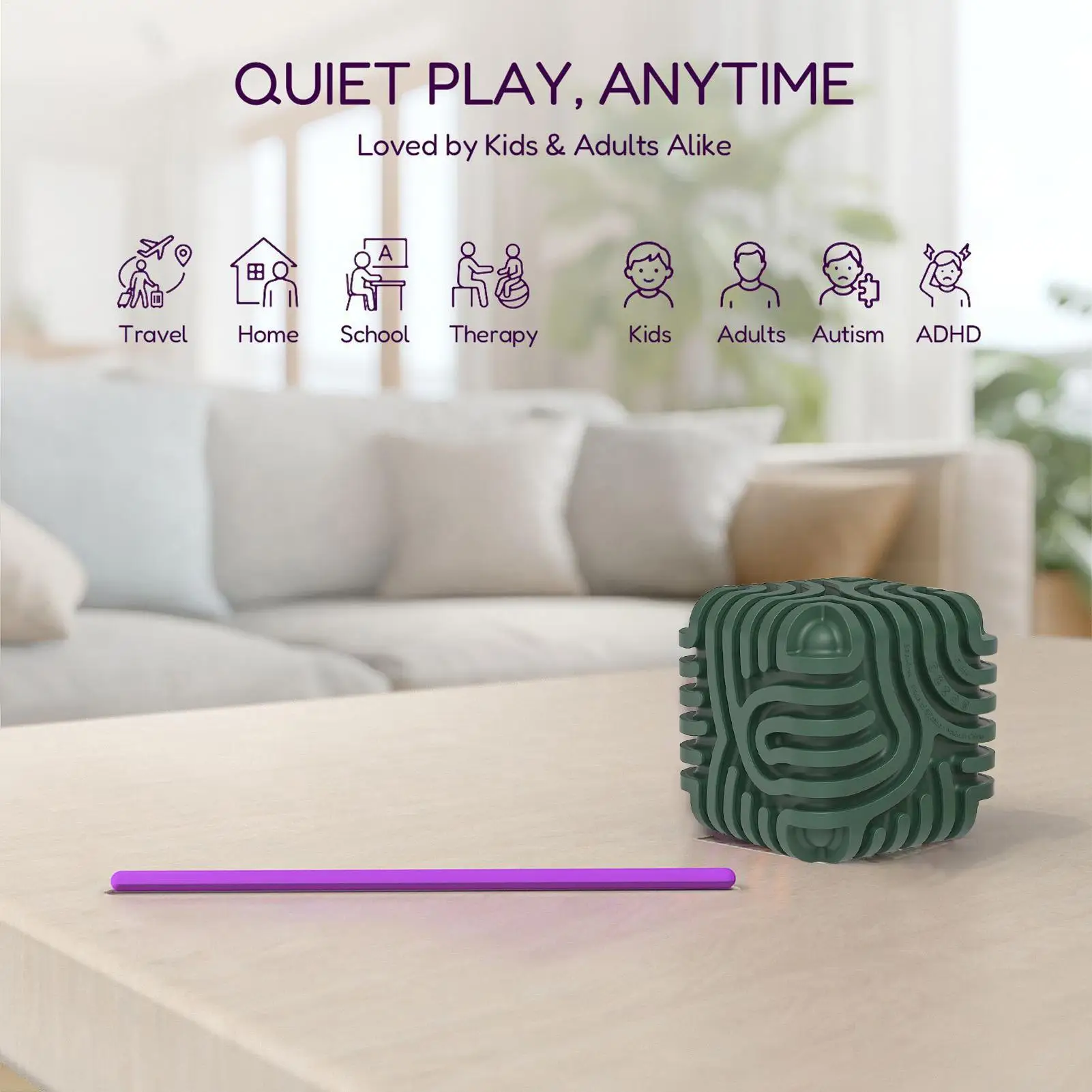 Planche d'activité sensorielle pour enfants, Cube en Silicone, motricité, jouet Montessori, relaxant, anti-Stress, tige en Silicone colorée, jouet de voyage, cadeaux