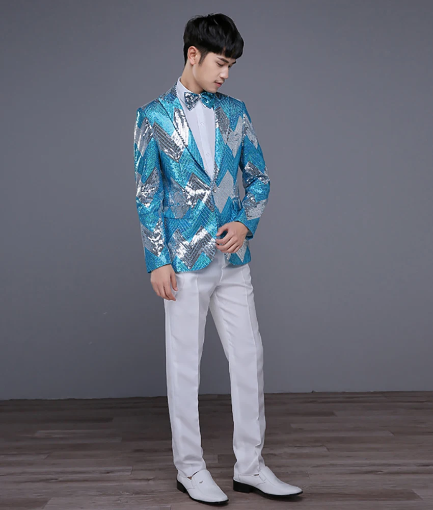 

Fashion sequin slim-fit suit performance outfit Prom Gowns Homecoming Gowns Celebrity Gowns 2-piece Men's Suit ( Blazer+Pants )