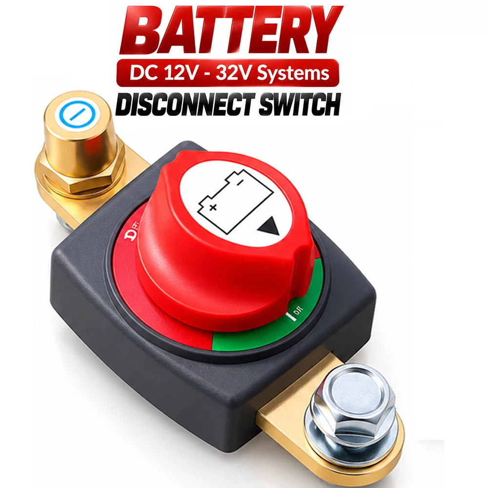 All-Copper Car Battery Disconnect Switch Manual Circuit Breaker Anti-Power Off Leakage Protector Universal Auto Parts 12V-48V