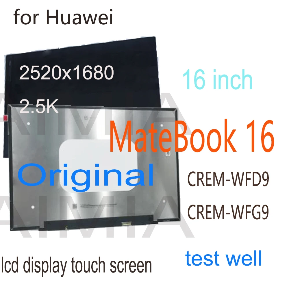 NEW Original 16 Inch for Huawei MateBook 16 Laptops LCD Display Screen Assembly Replacement CREM-WFD9 CREM-WFG9 2.5K LCD