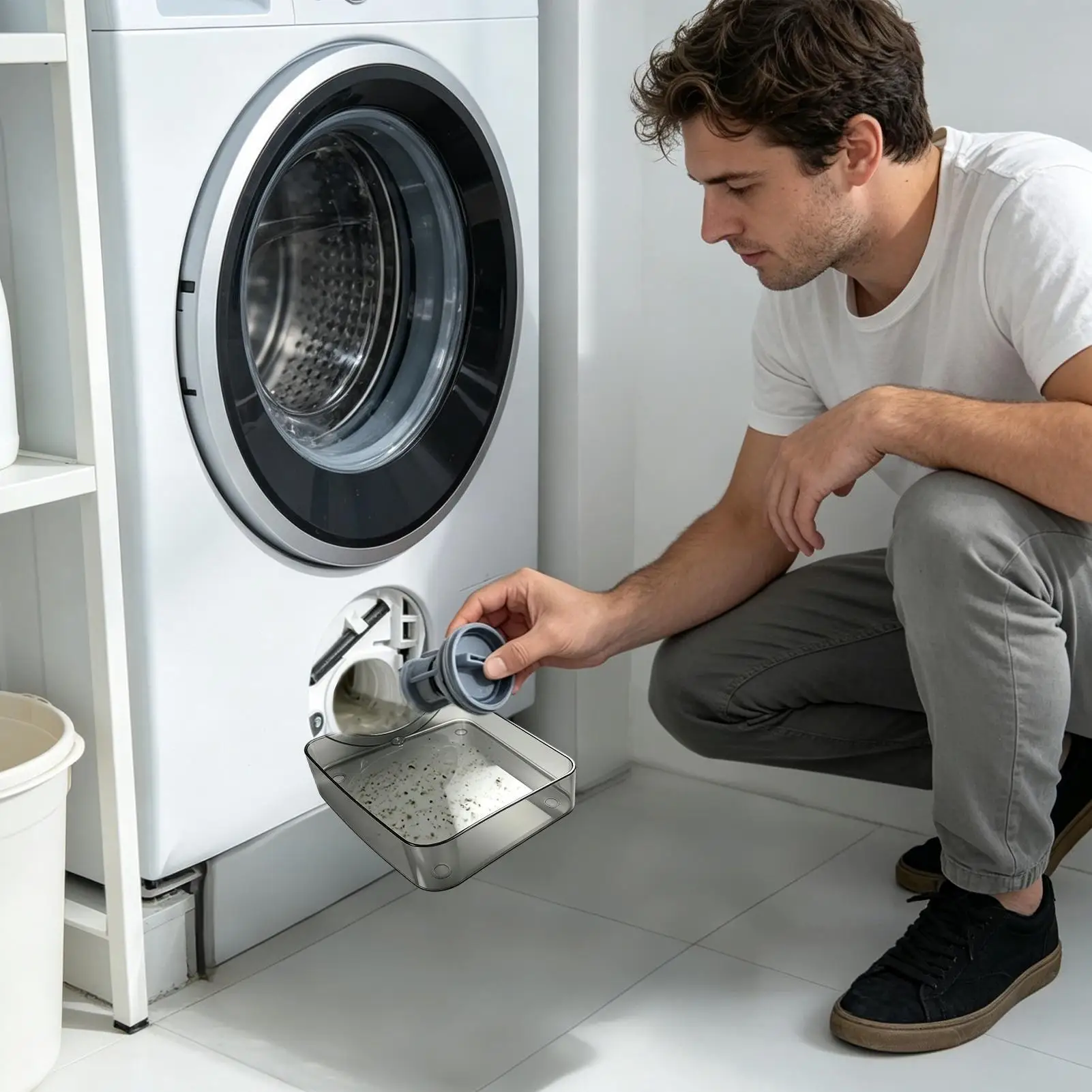 washing machine drain tray Reusable Washer Drain Pan with Funnel Odor Proof Floor Protector  for Floor Clean Dry Floor