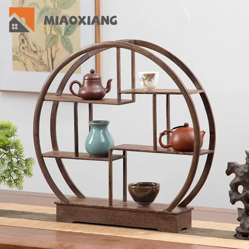 

Cup Tray Gongfu Tea Tray Chicken Winged Wood Shelf Display Chinese Solid Wood Tea Ware Storage Shelf Plate Bamboo Holder