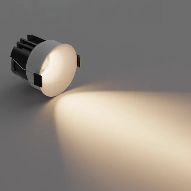 Curved-edge Bezel-less Recessed Wall-mounted Spotlight with Hill-shaped Opening 75-inch Living Room Anti-glare Downlight