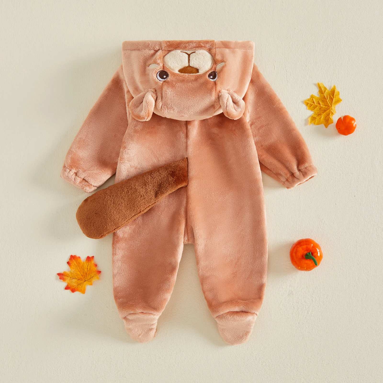 Baby Winter Warm Jumpsuits Snowsuit Cute Bear Costume Plush Infant Long Sleeve Velvet Romper