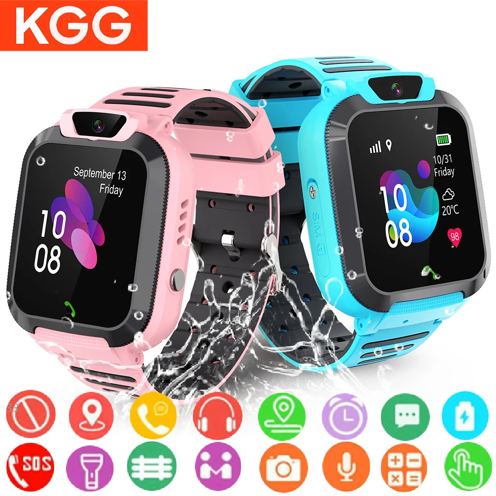 Big Promotion Kids Smart Watch 2G SOS Call LBS Tracker Location Sim Card Kid Watch Camera IP67 Waterproof Smartwatch Children