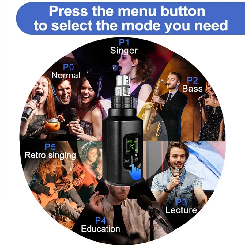 

Guitar Wireless Microphone System XLR Transmitter And Receiver For Dynamic Wired Microphone