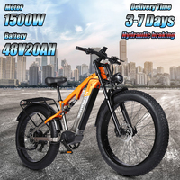 RANDRIDE New Ebike YX80 1500W 48V 20AH 26 Inch 4.0 Fat Tyre Off-road Electric Bike Men's Mountain Bike Snowmobile Electric Bike