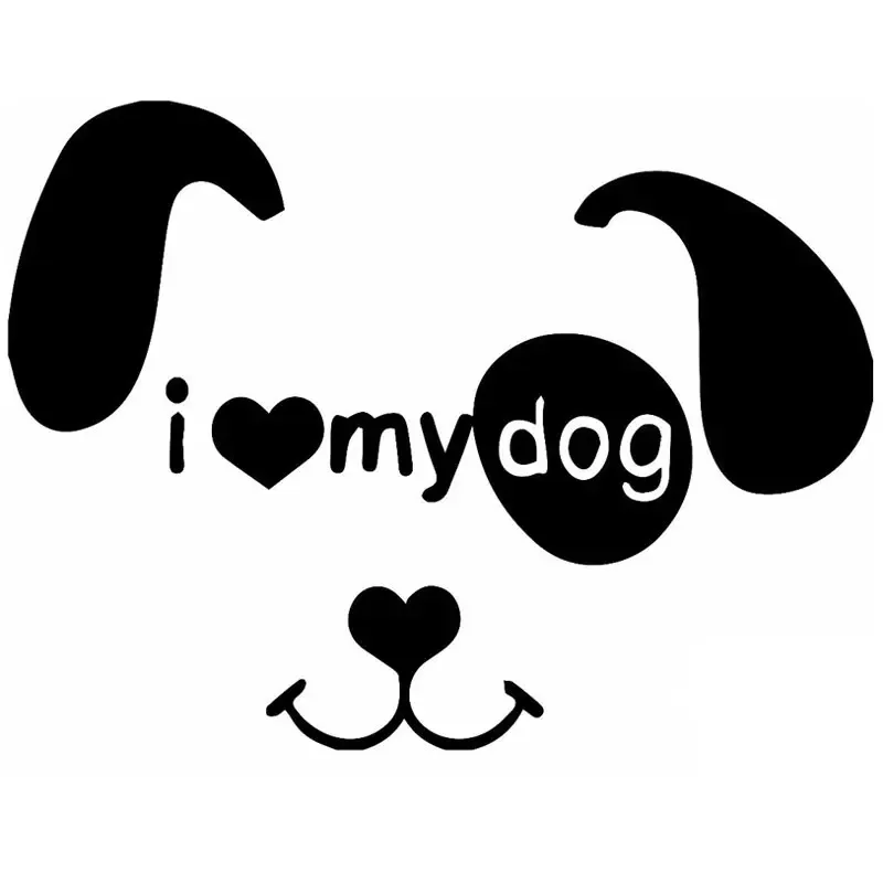 

Car Stickers Funny I Love My Dog Car Decoration Accessories Decals Creative Sunscreen Waterproof Black/white, 18cm*13cm