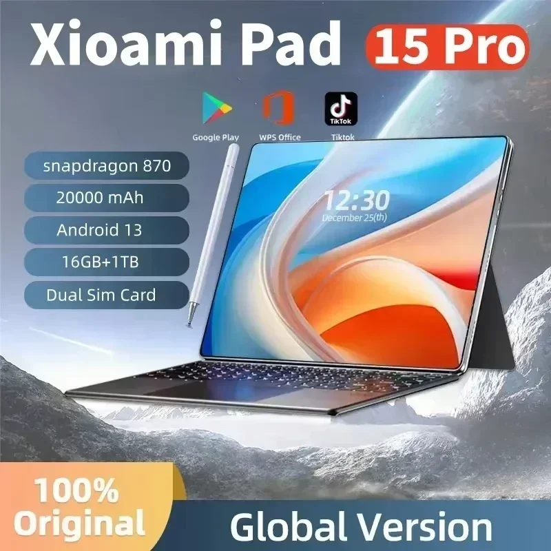 Hot Sale Global Version Tablets Pad 15 Pro 11 Inch HD Original Tablet 5G 16GB 1T Wifi Android PC Google Play Tablets