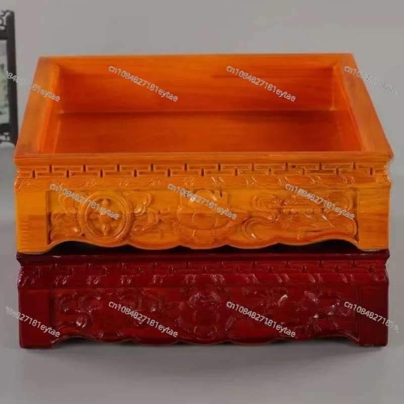 Tibetan Solid Wood Eight Auspicious Fruit Plate - Rectangular/Octagonal Offering Tray for Buddhist Sacrifice