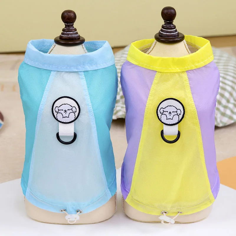 

Thin Dog Summer Clothes Mesh Cooling Cardigan Sunscreen Vest For Small Medium Dogs Chiwawa Puppy Clothes Pet Dog T-Shirt Vest XL