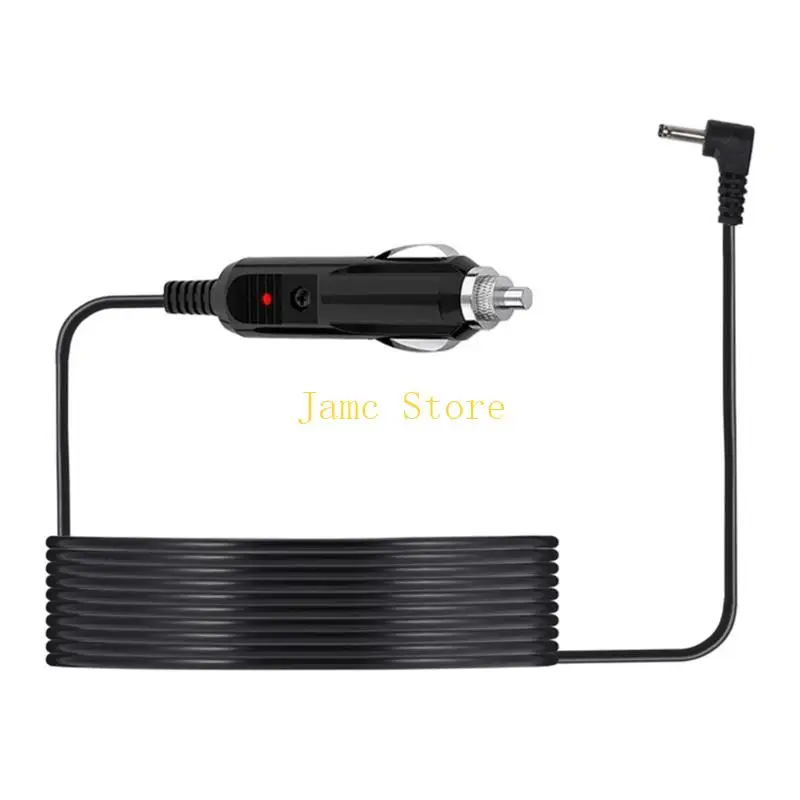 LX0B Reliable 12V 2A Automotive Power Cable With RJ11/DC3.5x1.35mm Plugs Car Detector Power Cord Red LED Light
