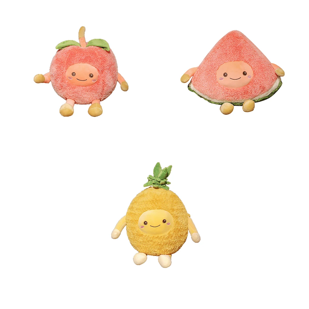 Stuffed Plush Pillow Toys Watermelon Pineapple Cartoon Fruits Doll Children Birthday Gift Decoration Baby Sleeping Toy