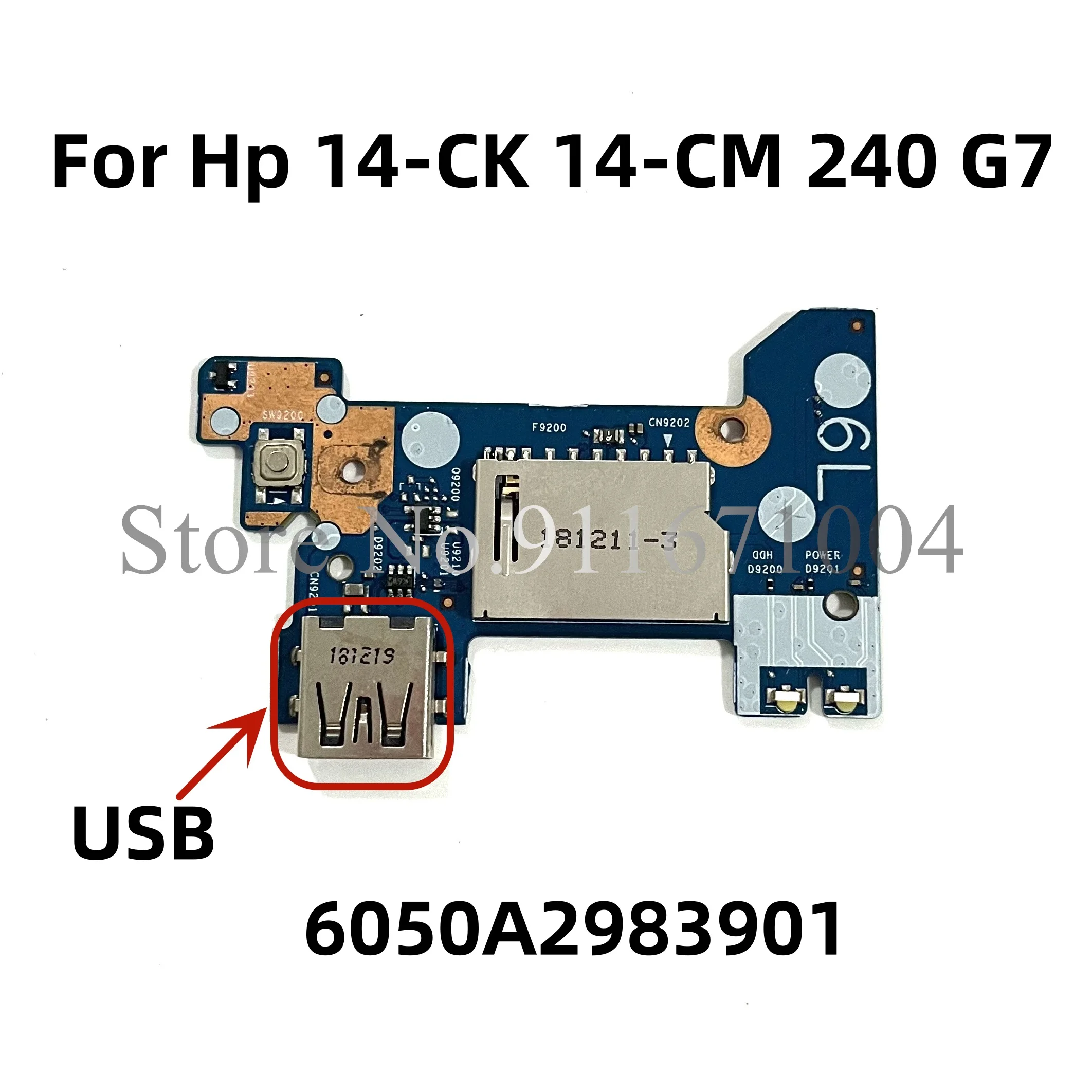 L23186-001 For Hp 14-CK 14-CM 240 G7 Laptop SD Card Reader USB Port Board W/ Cable 6050A2983901 100% Tested Fast Ship