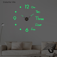 3D Luminous Wall Clock Frameless Acrylic DIY Digital Clock Wall Stickers Mute Clock For Living Room Bedroom Office Wall Decor