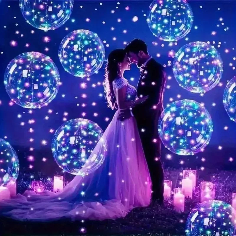 عيد الميلاد تضيء بالون فقاعة شفافة حفل زفاف عيد ميلاد الديكور مضيئة بالون مهرجان اكسسوارات الديكور #3