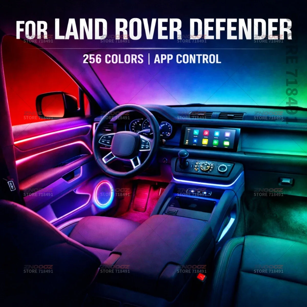 22in1 RGB Car Interior Acrylic Car Ambient Lights RGB Hidden Acrylic Strip Decoration Atmosphere Accessories For Defender