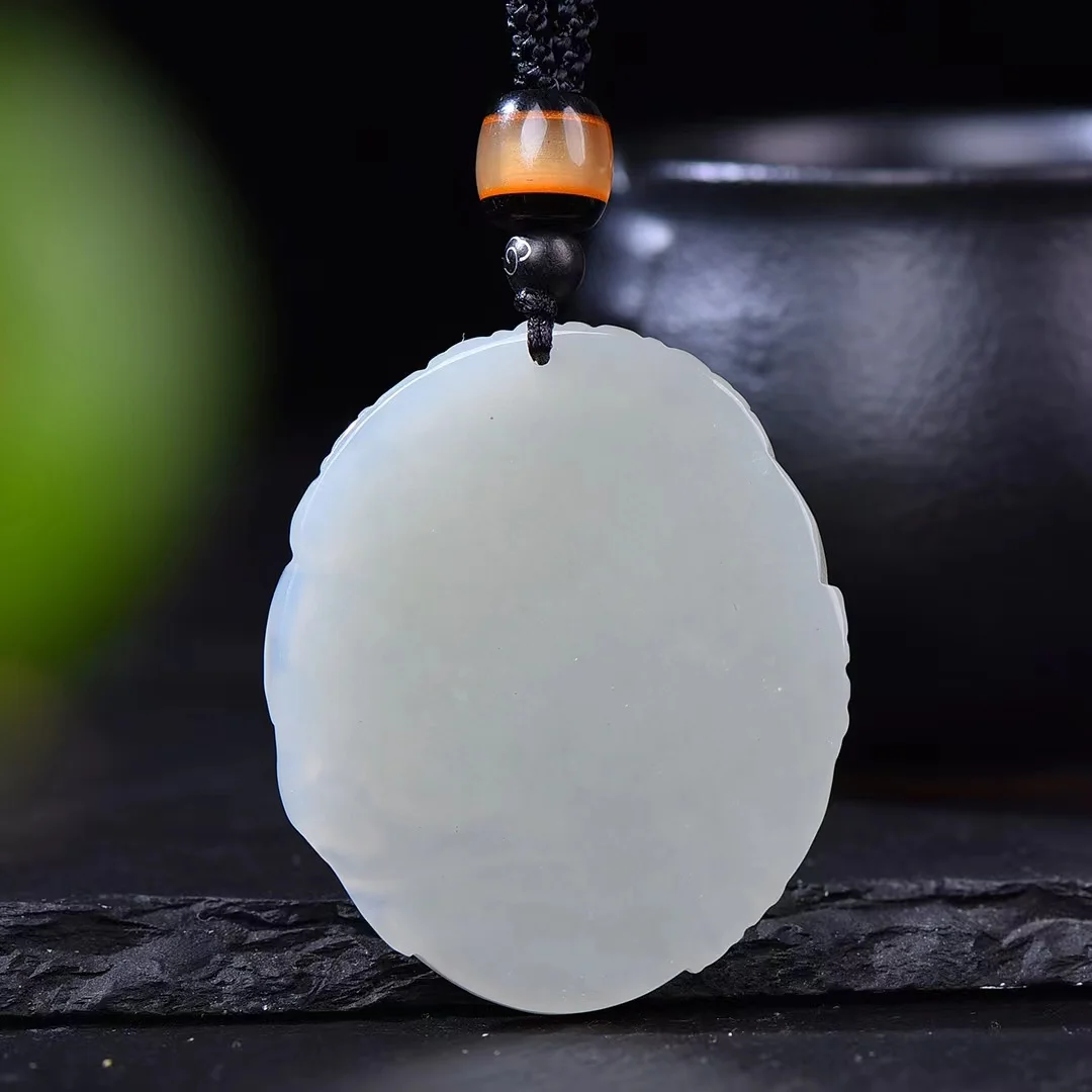 Hotan Jade Carved Auspicious Kirin Pendant Ornaments 8212#