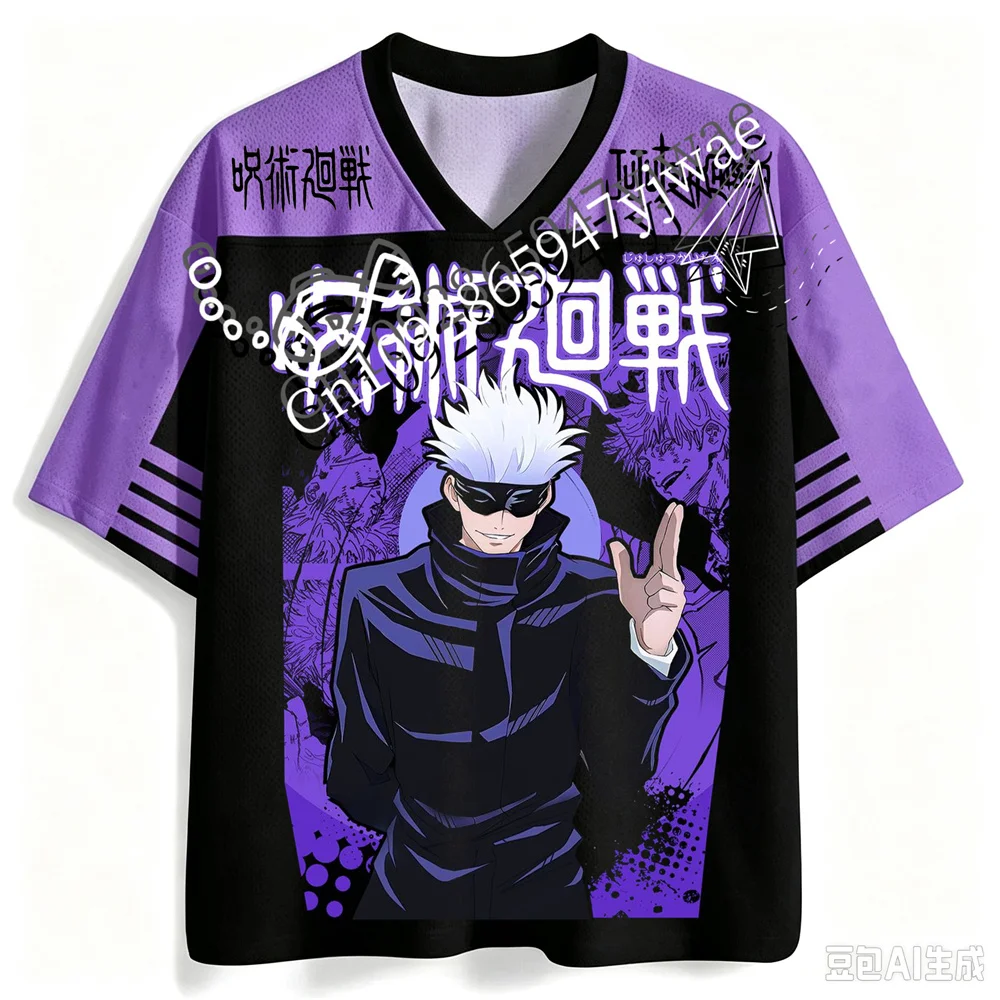 3D Graphic Jersey Jujutsu Kaisen Satoru Gojo Yuta Megumi Quick Drying Sports Shirt Anime Fan Tee Summer Men Women Beach T-Shirt