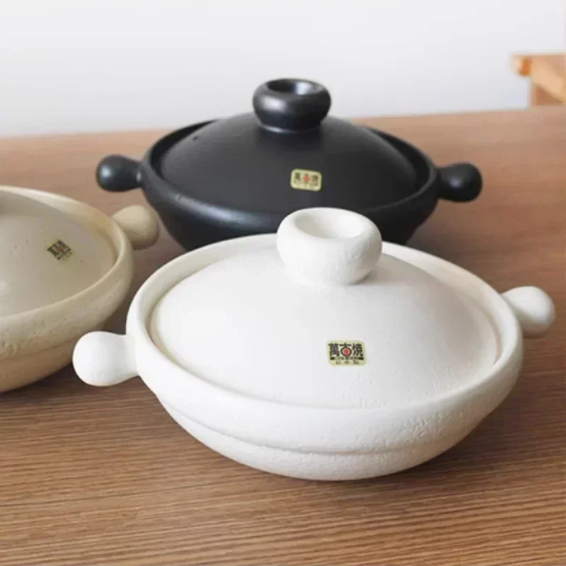 

Retro Clay Stew Rice Pot Casserole Soil Pot Wangu Roast Rice Soup and Porridge Pot Ceramic Cookware Set Посуда Для Кухни