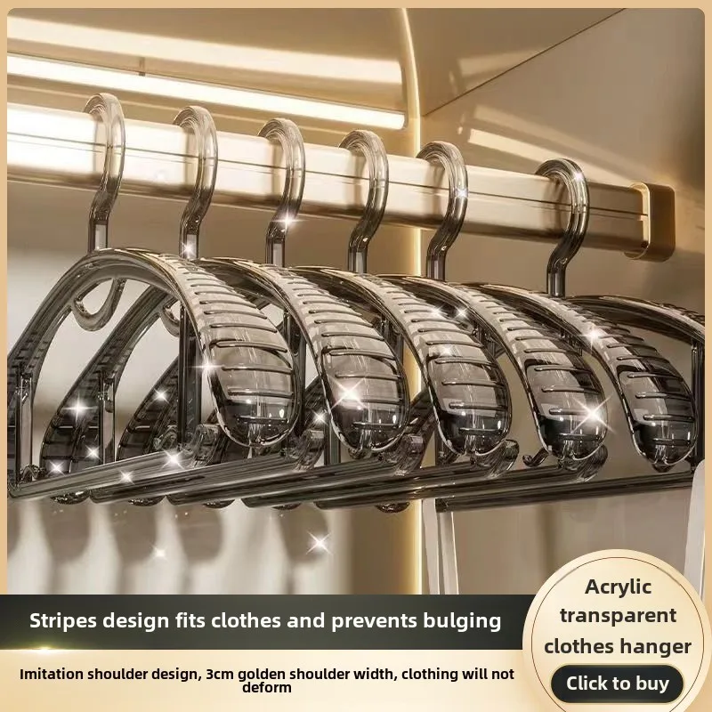 Bold Clothes Hanger for Household Use, Transparent, Scratch Free, Anti Slip, Anti Shoulder Angle Plastic Acrylic Clothes Hanger