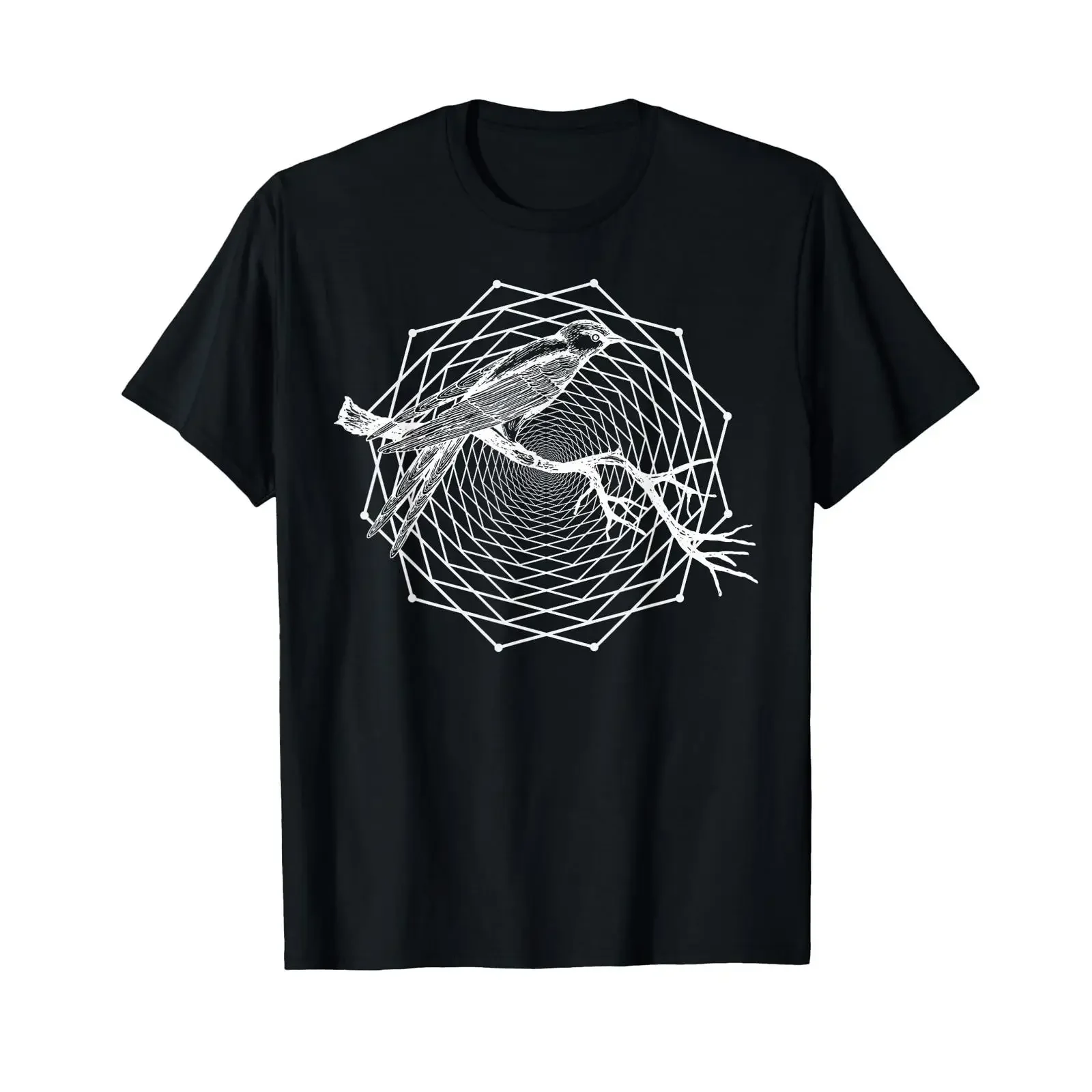 The Dharma Store Dodeca Fractal Bird Sacred Geometry T Shirt vintage Washed Comfortable designer clothes Top For Everyday Wear