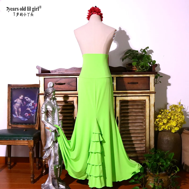 Vestido de baile español falda de práctica de baile Flamenco falda de Flamenco falda española Ropa de baile mujeres ESS13