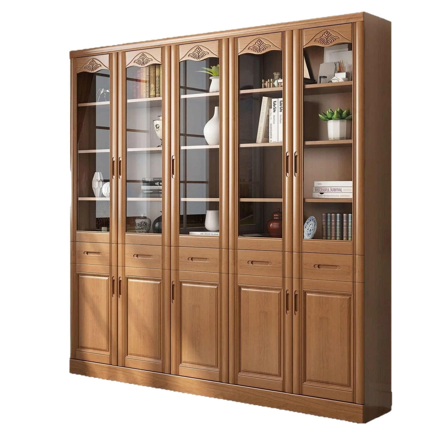 

Chinese style, bookcase, bookshelf, with glass door, combination, modern, simple, study, home