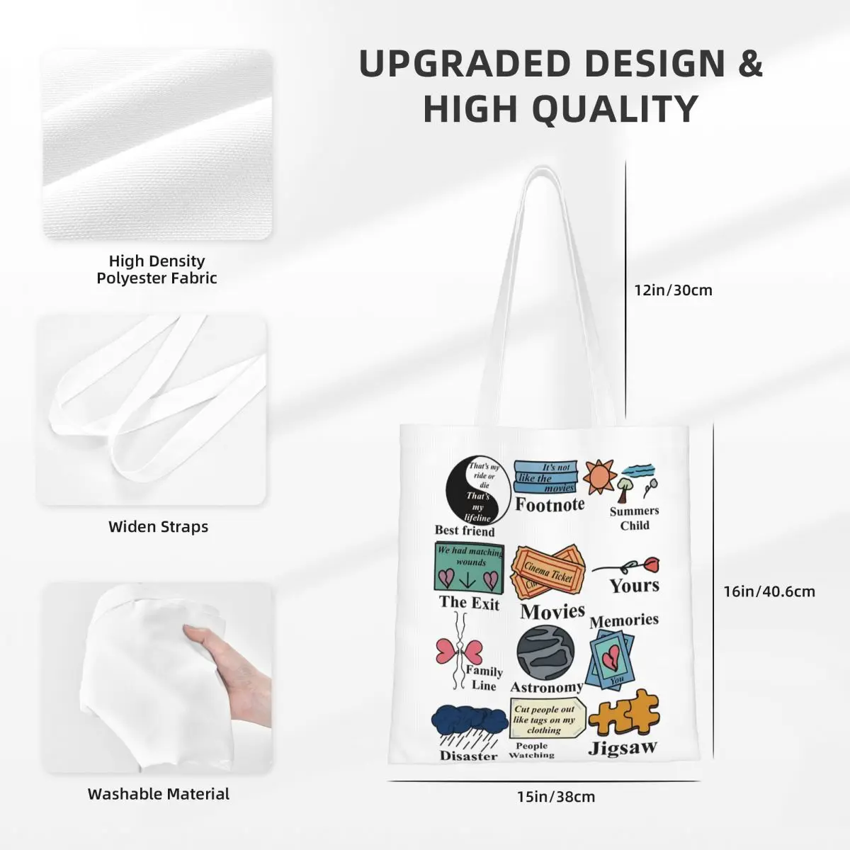 كونان ألبوم رمادي حمل الحقائب حقيبة يد نسائية قماش حقيبة كتف الطالب حقيبة تسوق مطبوعة