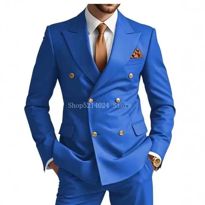 Suit Men's Suit Two-piece Suit Korean Version, Slim-fit Business Banquet Hosting Clothing Best Man Clothes New