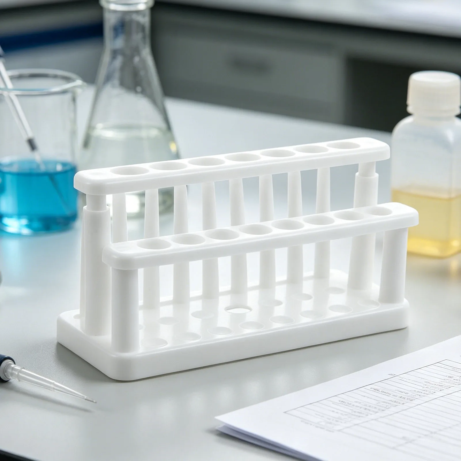 2Pcs Test Tube Rack Plastic 15 Holes 18 21Mm Lab Holder Stand Drying Organizing Tubes Laboratory Classroom Science Analysis view 5