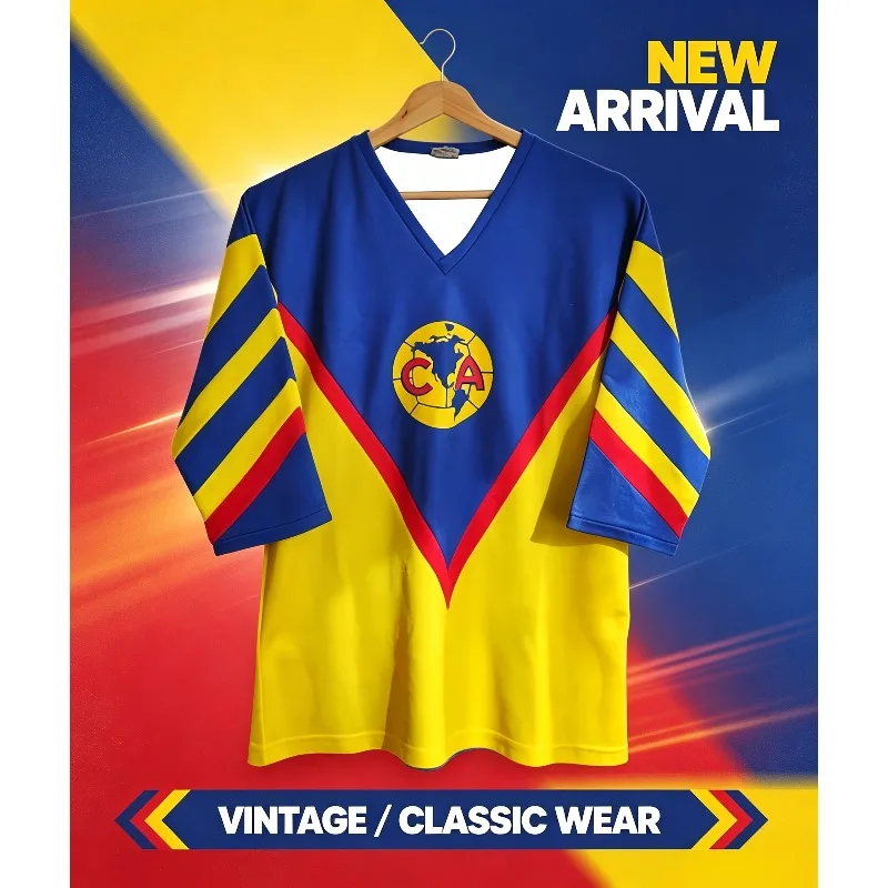 Retro 80s America Club Football Jersey Men Kid Classic Soccer Shirt Mexico América Short Sleeve Sport Jersey Fan Uniform 100‑6XL