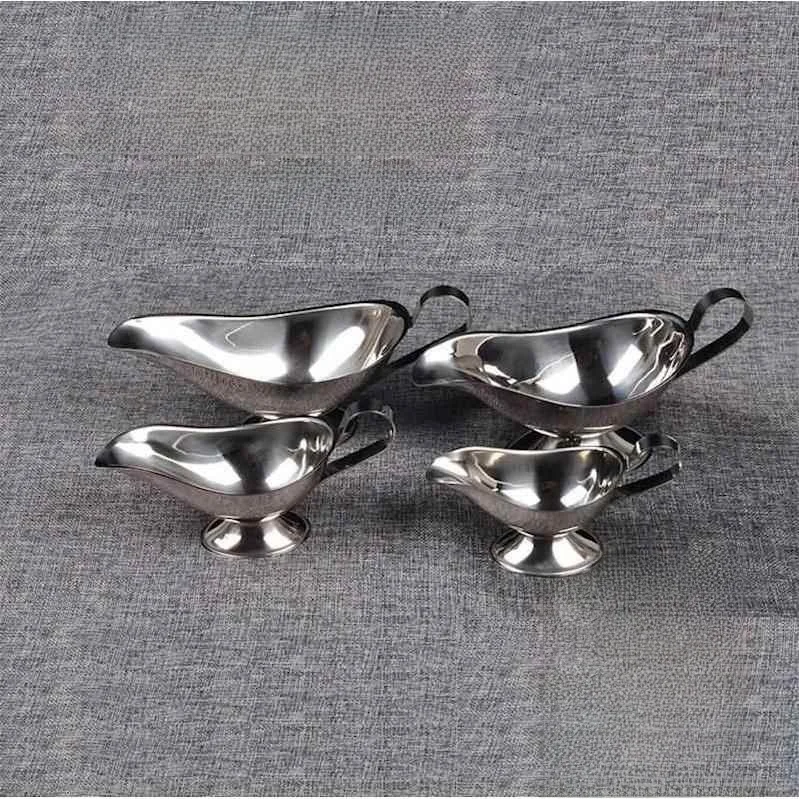 New Promotion Western Dining Utensils Steak Sauce Boat Stainless Steel Juice Cup Sauce Bowl Juice Chinese Style Bowl for Chil...