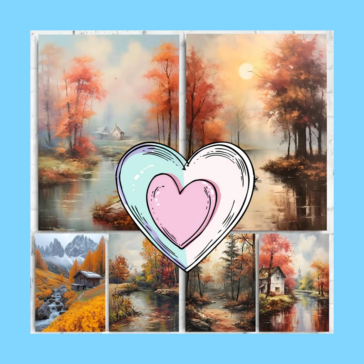 Abstract Autumn Fall Landscapes Art Posters Forest The River Prints Canvas Painting Wall Art Picture For Living Room Decorati