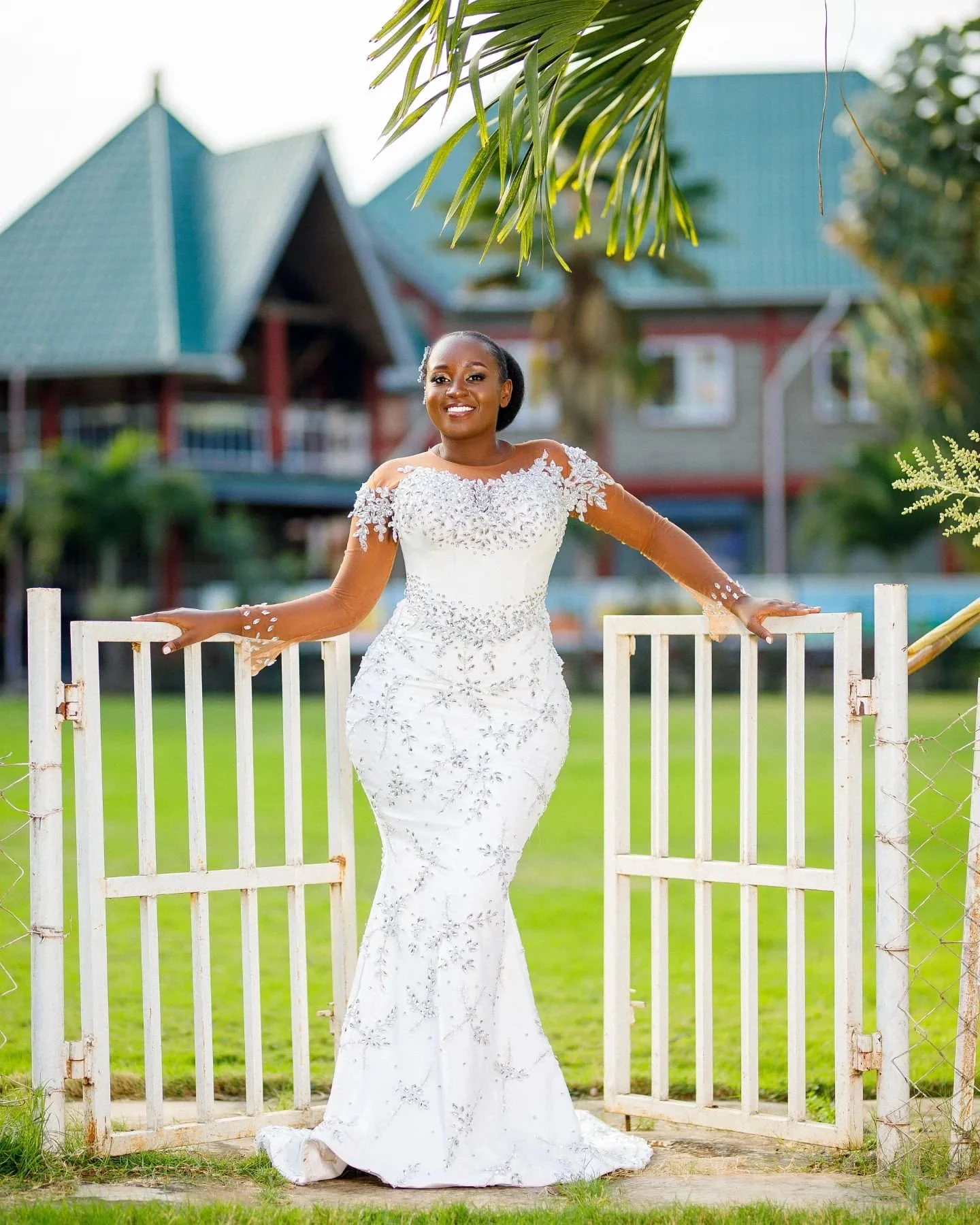 

Customized Shinny Crystals Beads Wedding Dress with Detachable Skirt Full Sleeves Luxury Garden Bridal Gowns Vestido De Novia