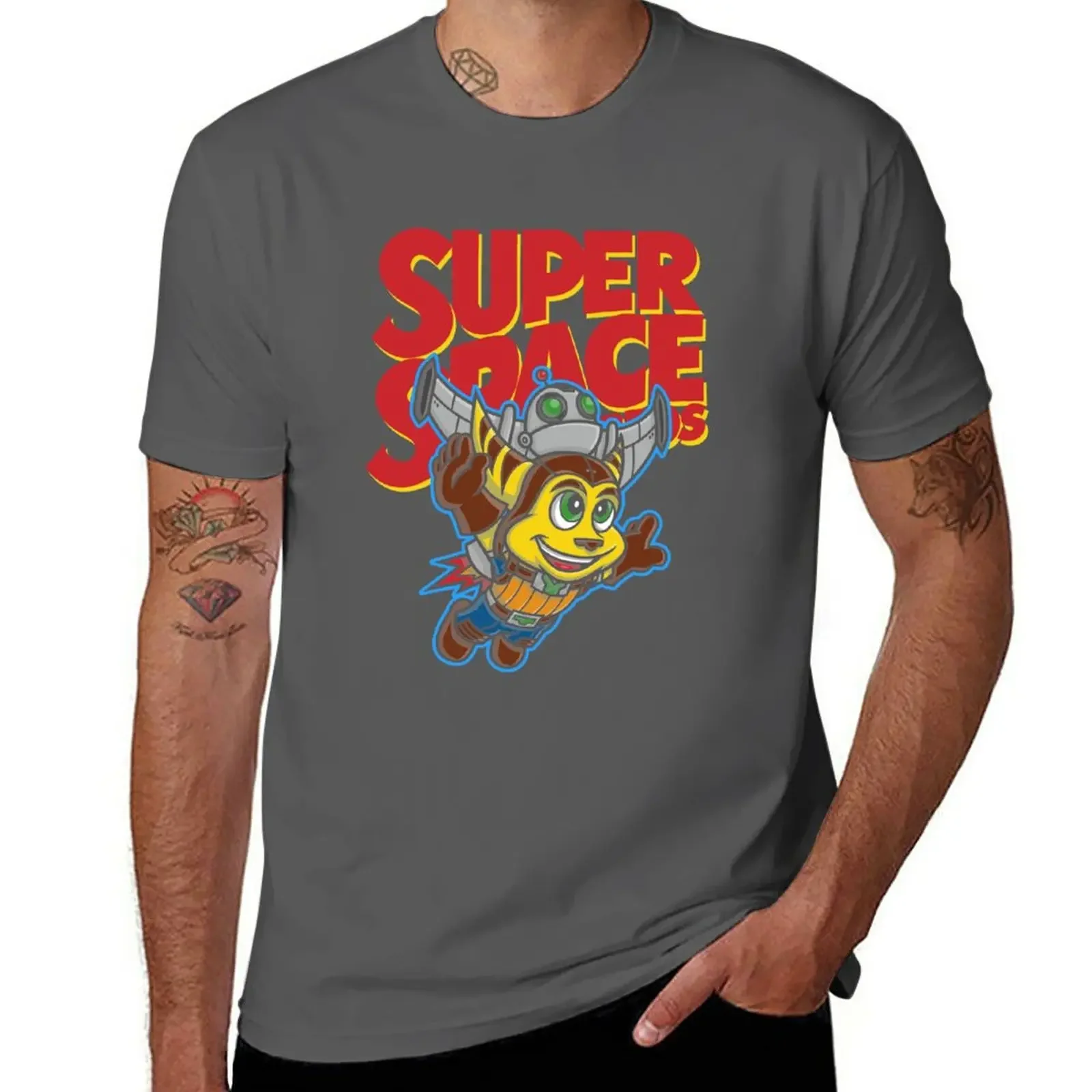 Super Space Bros T-Shirt plain boys whites oversized t shirt men