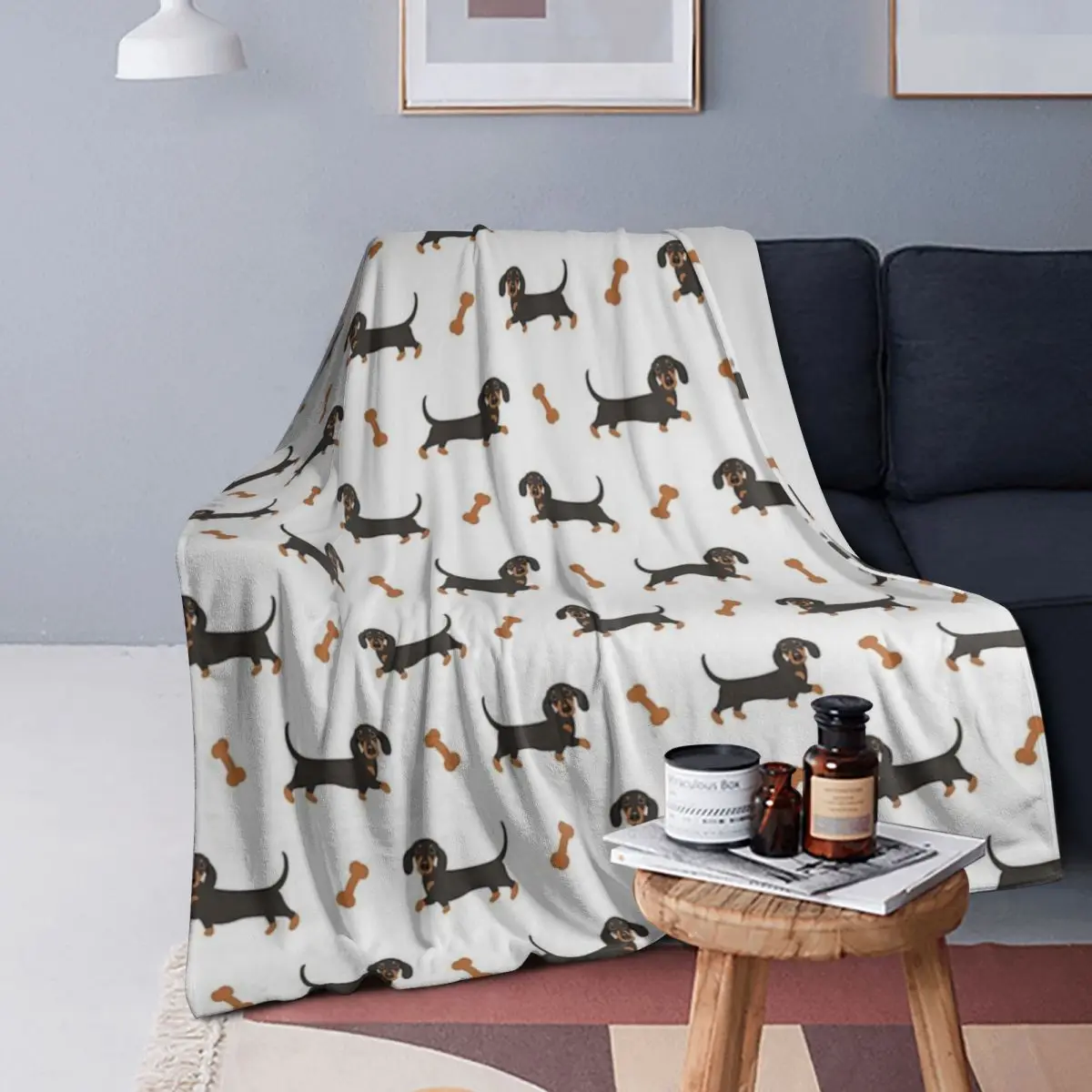 

Black And Tan Dachshund Sausage Dog Blanket Soft Warm Flannel Throw Blanket Cover for Bed Living room Picnic Travel Home Couch