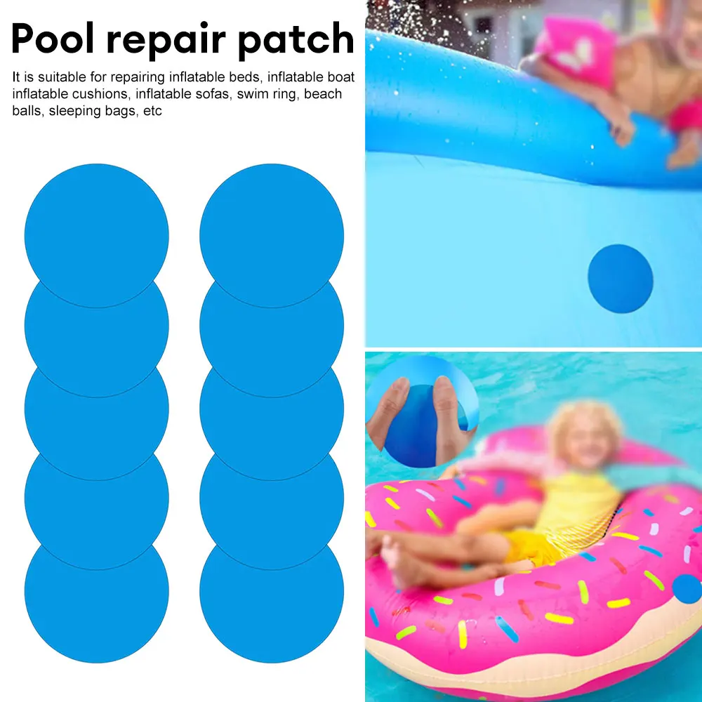 10Pcs Swimming Pool PVC Repair Patch Glue Multifunctional Swimming Pool Repair Kit Swimming Pool Accessories Inflatable Boat