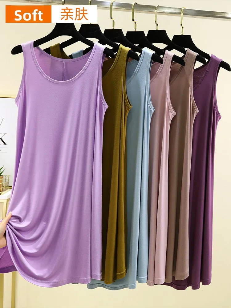 Modale rotondo Ne Svel donna estate sottile casual lungo Dr plus size sciolto semplice colore Dr Casual Sle