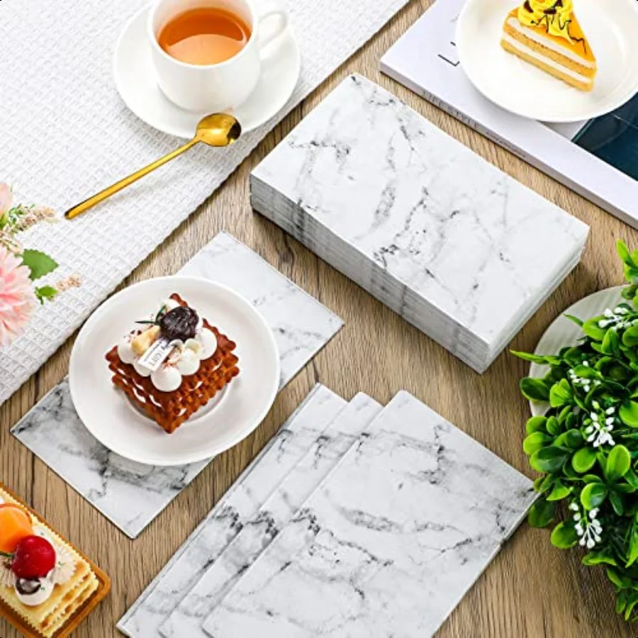 100 pezzi asciugamani di carta bagno asciugamani in marmo per gli ospiti tovaglioli decorativi per gli ospiti di carta tovagliolo per cena marmorizzato per matrimoni