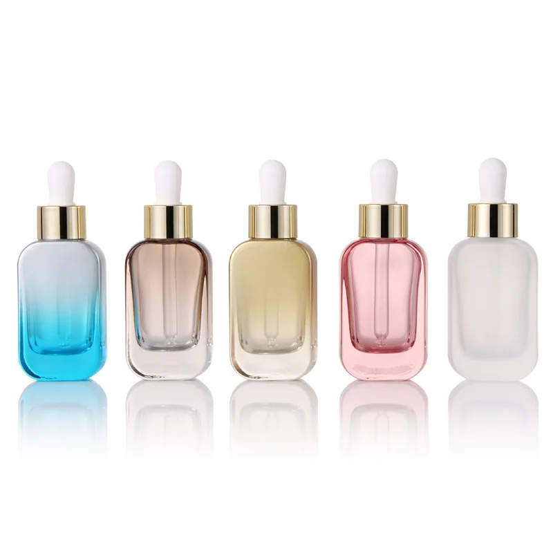 30ml Essential Oil Dropper Bottle Glass Portable Cosmetic Dispenser Bottle Essence Thick Bottom Empty Bottle Refillable Bottles