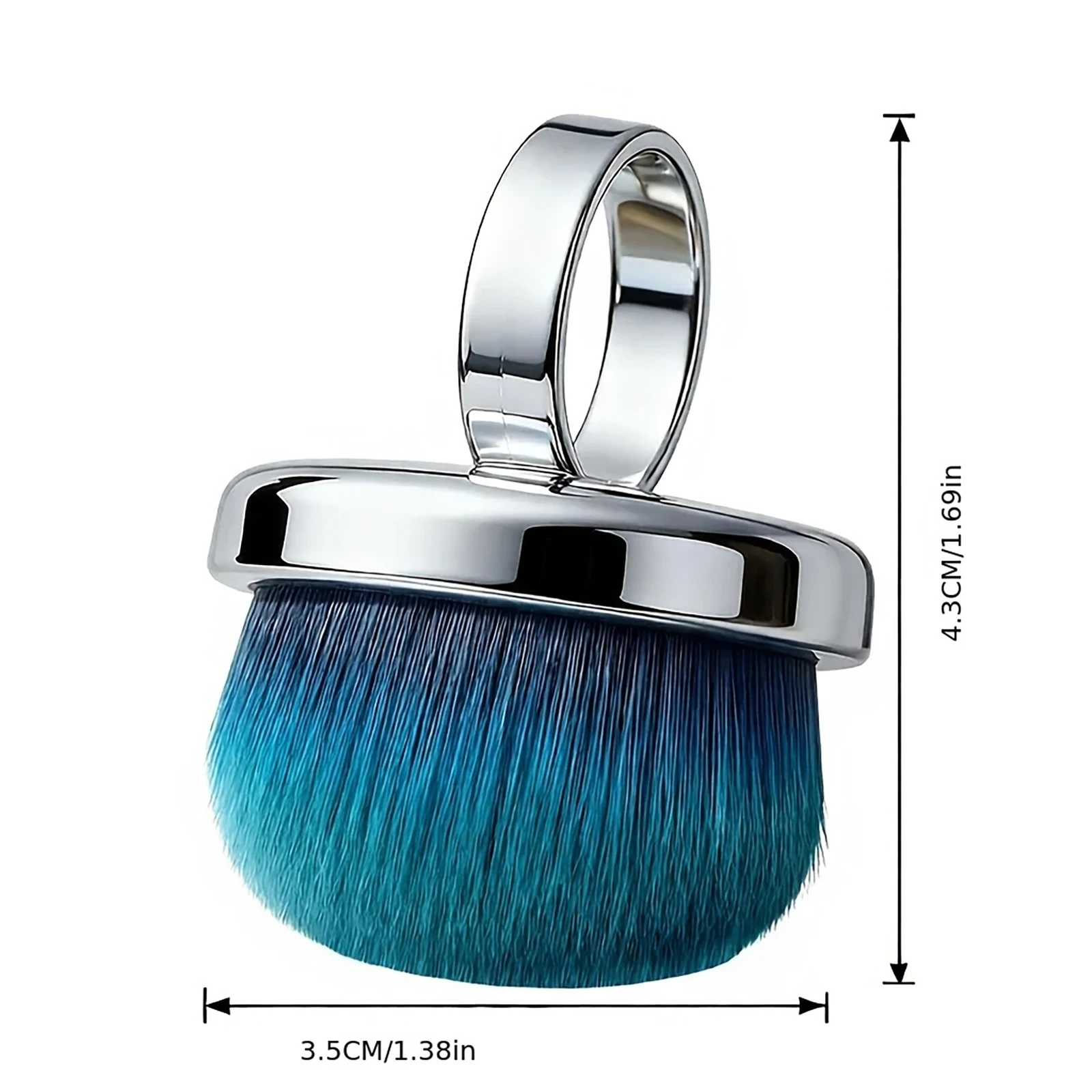 Metallring-Nagelstaubbürste, Freihändige Fingerreinigungsbürste mit Weichen, Dichten Borsten für Acryl-Gel-Dip-Puder-Entfernung im Salon und zu Hause – Detail 4