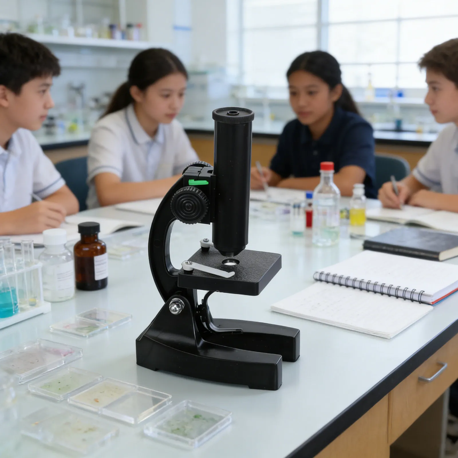 Kids Microscope Set with High-Precision Optical Lenses for Cell Observation – Biology Lab Science Kit