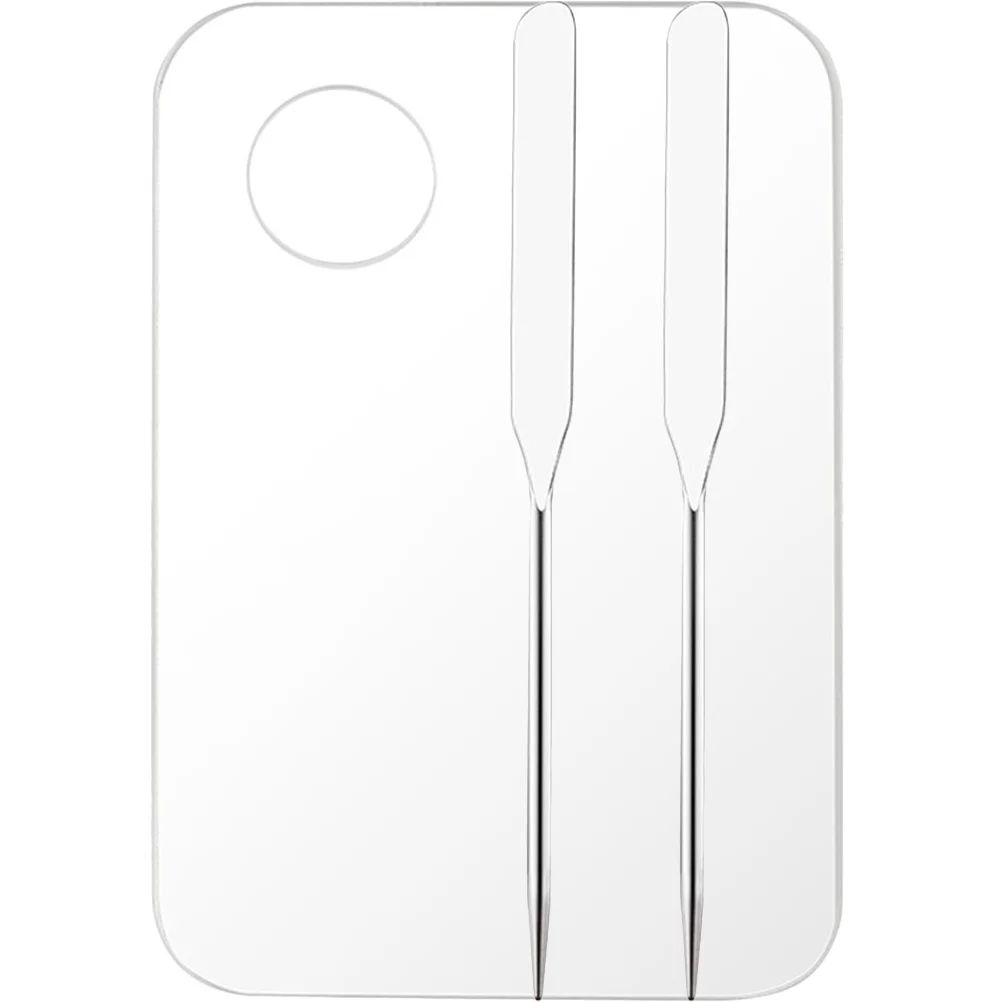 1 Juego de paleta de bandeja de maquillaje, espátula de acero inoxidable de 30Ml, herramienta de mezcla de bases portátil, contenedor de pigmento, pintura acrílica