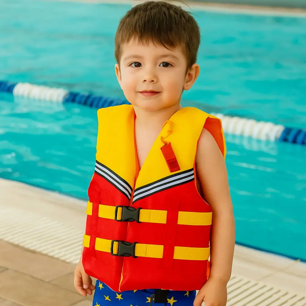 

Large Buoyancy Life Vest Jacket with Whistle Adjustable Straps Buoyancy Vest Portable Swimming Vest Outdoor Water Sport