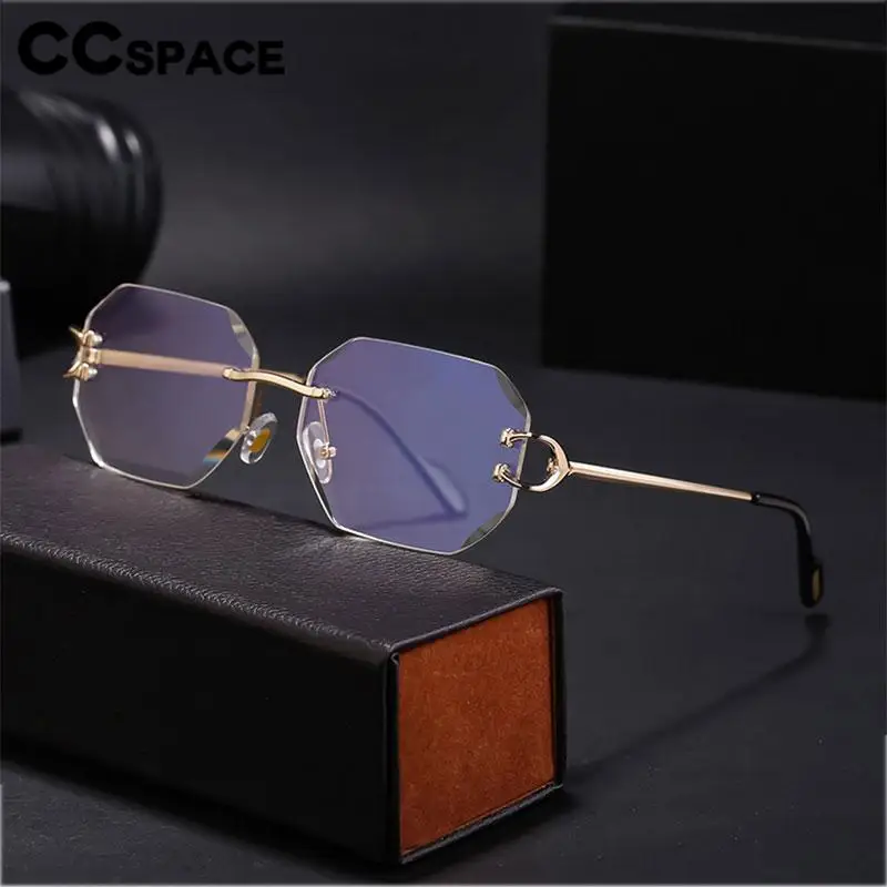 57547 Ladies Retro Rimless Sunglasses Stylish Luxury Metal Uv Protection Sunshade Mirror Men Casual Shades Uv400