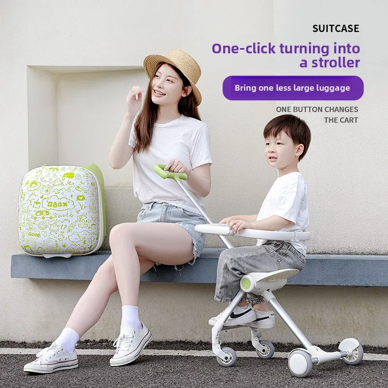 Kids Luggage Can Sit To Ride Password Box Lazy Man Trolley Travel Bag Cute Cartoon Walking Artifact Boarding Suitcase for Kids