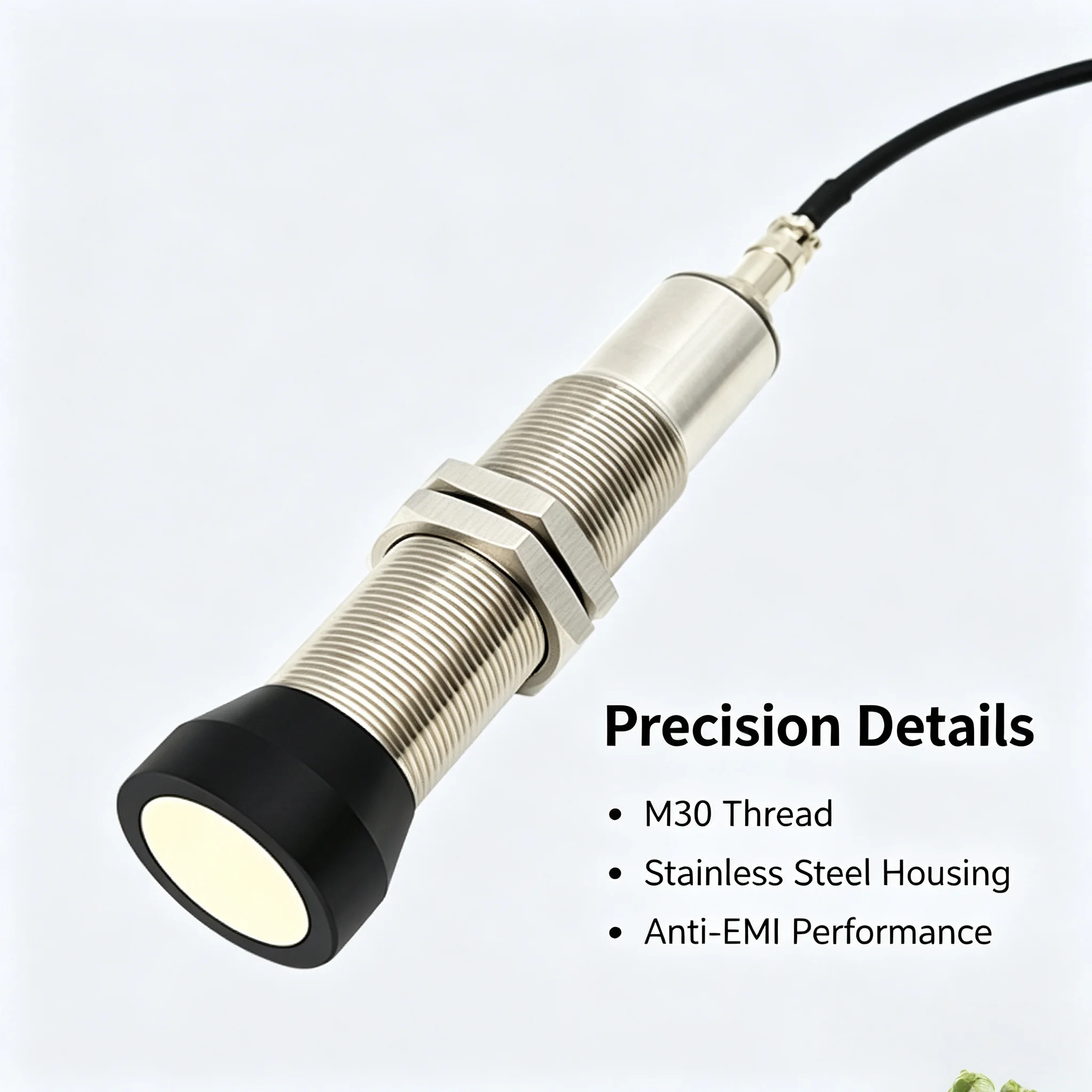 Long Range 4 Meters Ultrasonic Distance Sensor DC24V 4-20ma NPN/PNP Thread Mount 70/100/200kHz IP68 Rated 0.5% Accuracy