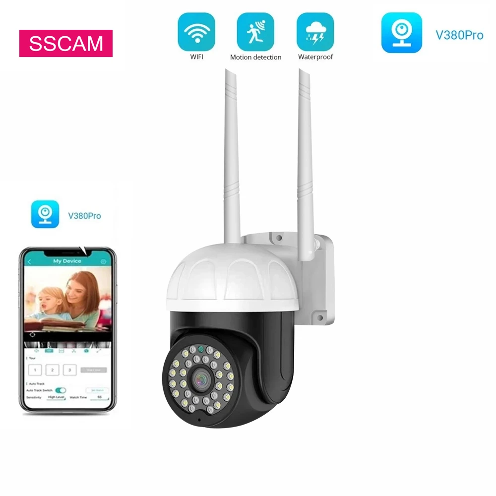 

Outdoor Wireless PTZ WIFI Camera 3MP V380 Pro CCTV Home Surveillance MINI Dome Smart Home Wireless Speed Camera Two Ways AUDIO